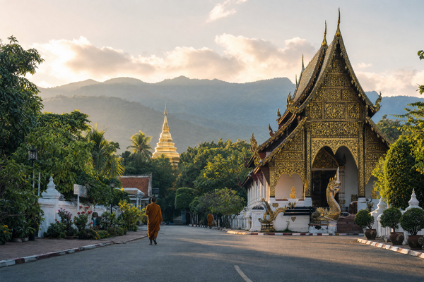 Chiang Mai's ancient old town and temples on a sunny day