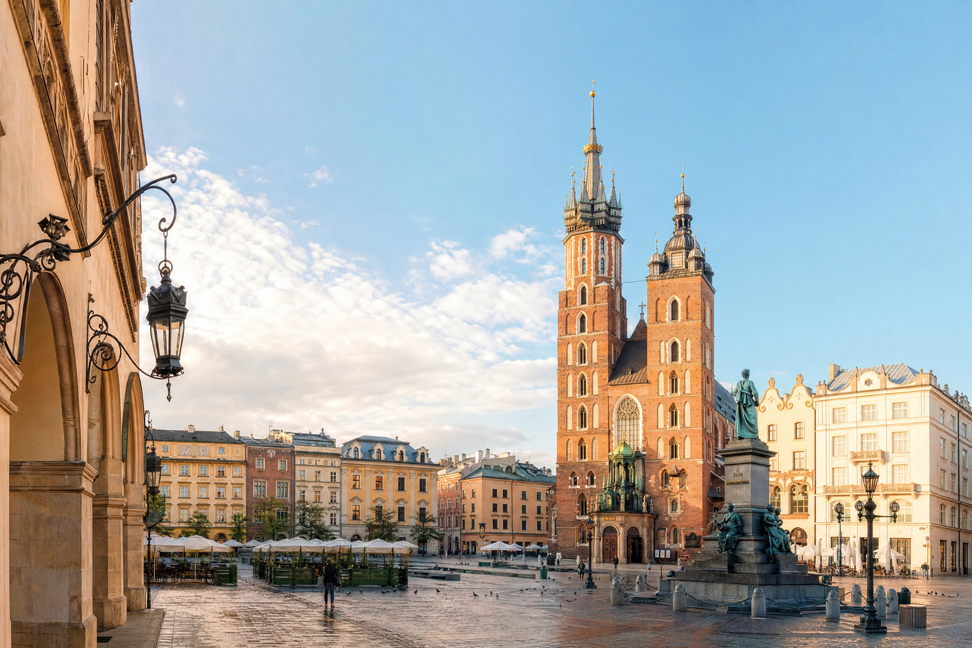 Wawel Castle and the Old Town in Krakow, Poland, on a sunny day
