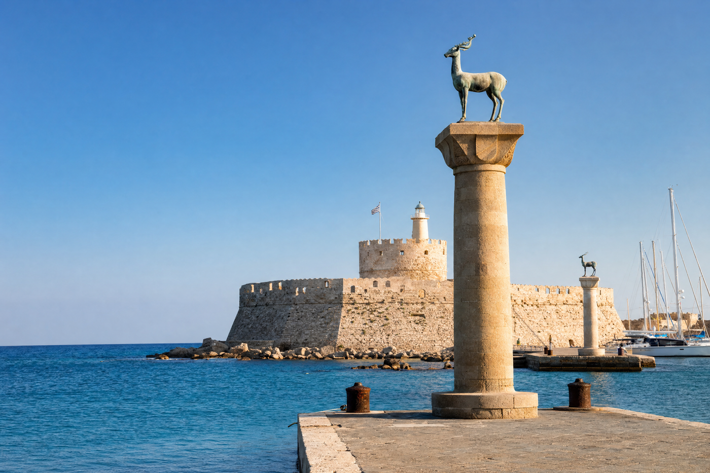 Medieval Rhodes Old Town with stone walls and bustling streets