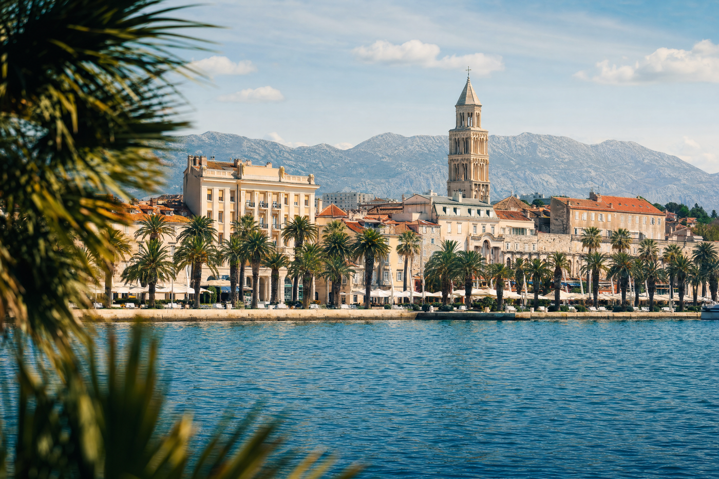 The historic waterfront promenade and stone buildings of Split, Croatia