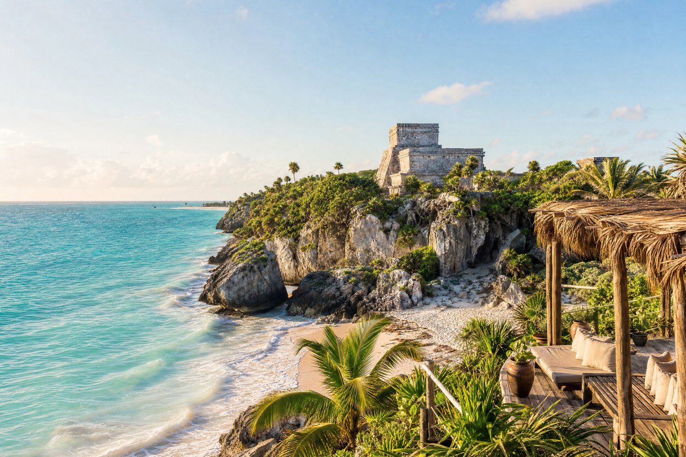 Tulum's Mayan ruins overlooking turquoise Caribbean waters